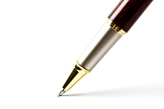 Ballpoint Pen writing on white background 