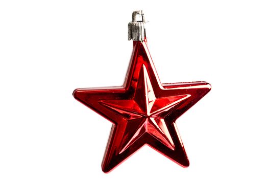 Red star - Christmas decorations isolated on white