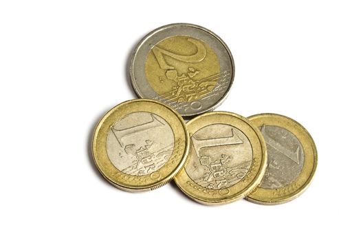 Euro coins isolated on white background