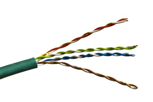 Colorful cable isolated on white background 