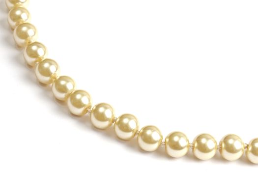 Beautiful string of beads isolated on white background 