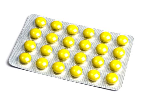 Set of pills isolated on white background