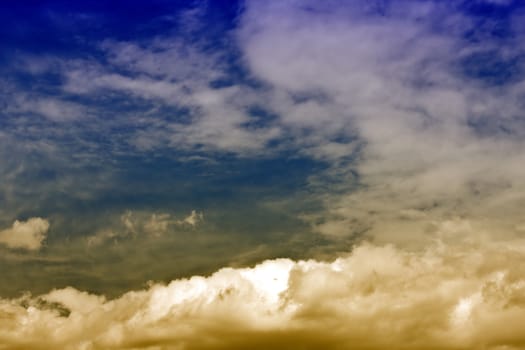 Beautiful and colorful sky and white clouds 