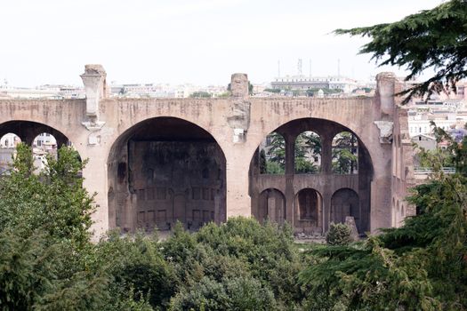 Old roman ruins in Roma
