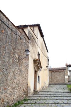 An old big medieval stairs in Fiesole 
