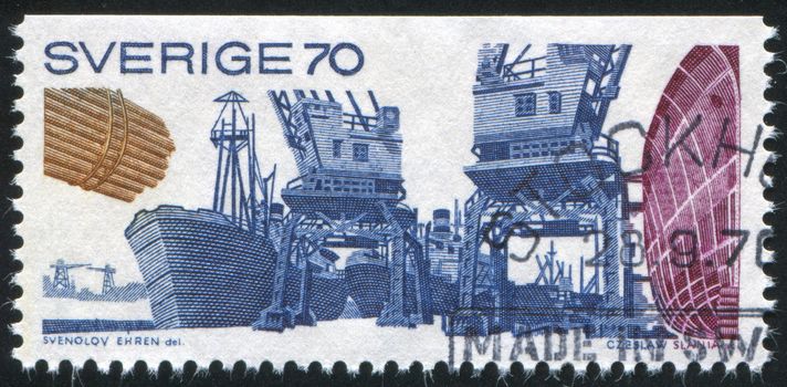 SWEDEN - CIRCA 1970: stamp printed by Sweden, shows Shipping Industry, circa 1970