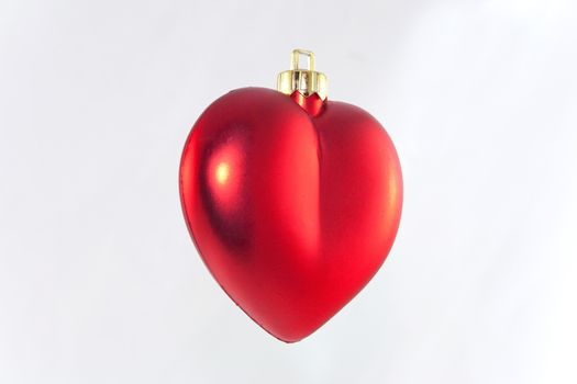 Studio shot of hanging red heart