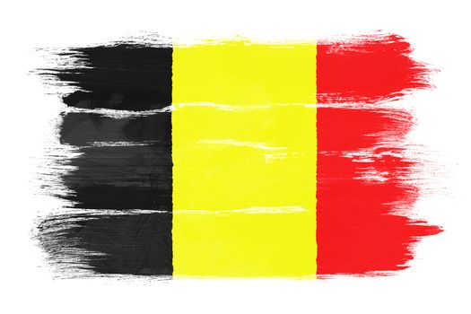 The Belgian flag painted on white paper with watercolor