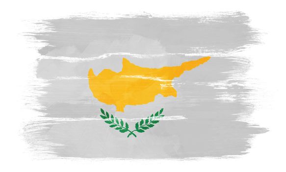 The Cypriot flag painted on white paper with watercolor