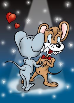 Dancing Mouses - Cheerful Background Illustration, Bitmap