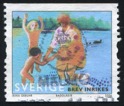 SWEDEN - CIRCA 2006: stamp printed by Sweden, shows Summer by the Lake, circa 2006