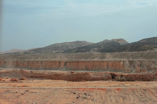 An Israel desert and cloudy stormy sky