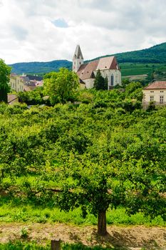 Church in Wachau in a summer landscape