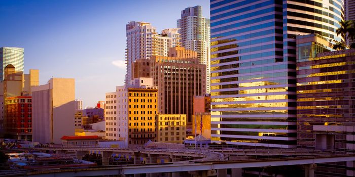 Skyscrapers in Downtown Miami, Miami, Florida, USA