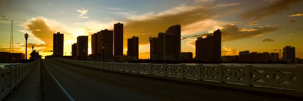 Skyscrapers in a city, Venetian Causeway, Venetian Islands, Biscayne Bay, Miami, Florida, USA