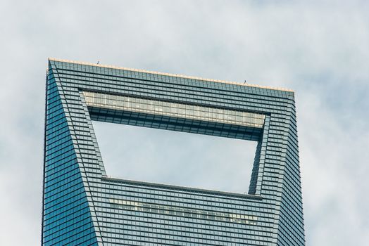 architecture details skyscrapers building Shanghai World Financial Center pudong shanghai china