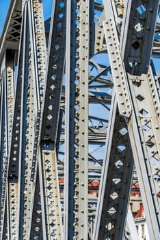 Waibaidu Bridge structure detail in the city of shanghai china popular republic