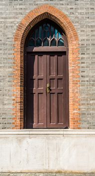 strange giant step door in church in the city of shanghai china popular republic