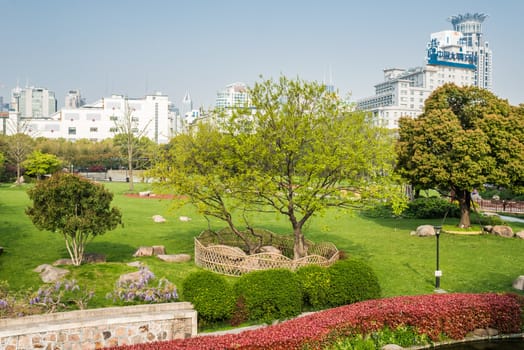 Shanghai, China - April 7, 2013: scenic view of gucheng park at the city of Shanghai in China on april 7th, 2013