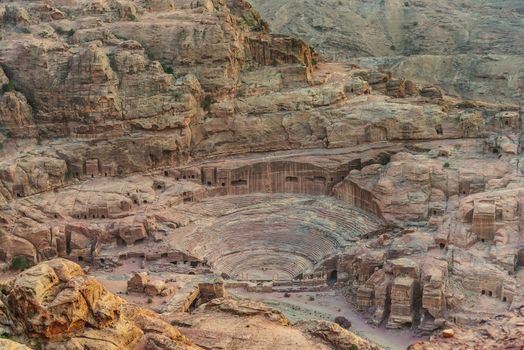 roman theater arena in nabatean petra jordan middle east