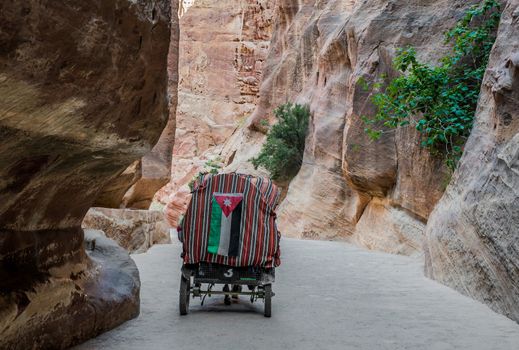 the siq path in nabatean petra jordan middle east