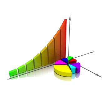 abstract business success, financial concept. Chart and bars