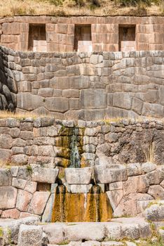 Tambomachay, Incas ruins in the peruvian Andes at Cuzco Peru