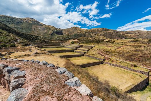 Tipon, Incas ruins in the peruvian Andes at Cuzco Peru