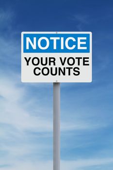 A notice sign on elections or voting