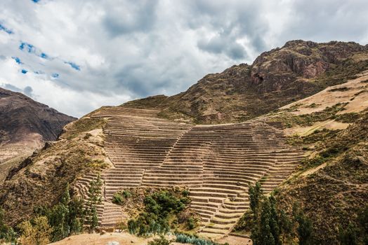 Pisac, Incas ruins in the peruvian Andes at Cuzco Peru