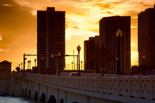 Skyscrapers in a city, Venetian Causeway, Venetian Islands, Biscayne Bay, Miami, Florida, USA