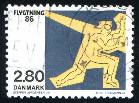 DENMARK - CIRCA 1986: stamp printed by Denmark, shows Refugee, circa 1986