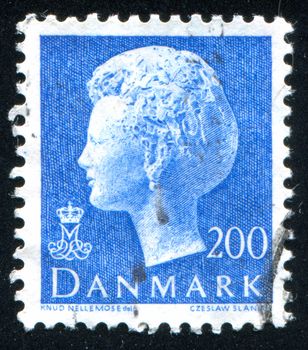 DENMARK - CIRCA 1974: stamp printed by Denmark, shows Queen Margrethe, circa 1974