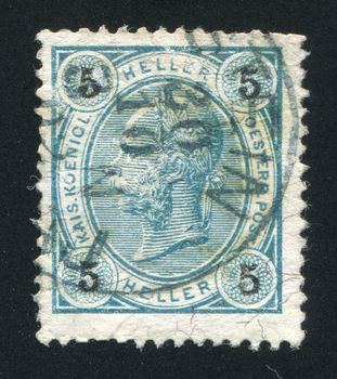 AUSTRIA - CIRCA 1907: stamp printed by Austria, shows Emperor Franz Joseph, circa 1907