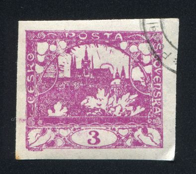 CZECHOSLOVAKIA - CIRCA 1918: stamp printed by Czechoslovakia, shows Hradcany at Prague, circa 1918