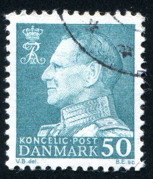 DENMARK - CIRCA 1961: stamp printed by Denmark, shows King Frederik, circa 1961