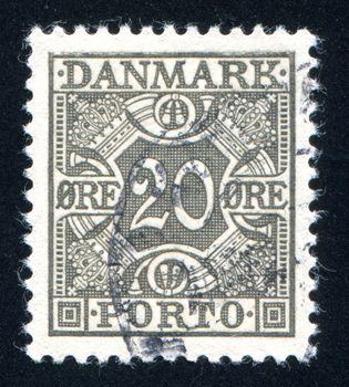 DENMARK - CIRCA 1921: stamp printed by Denmark, shows Royal Emblems, circa 1921