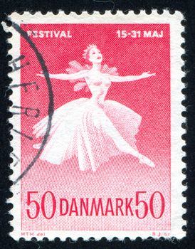DENMARK - CIRCA 1959: stamp printed by Denmark, shows Ballet Dancer, circa 1959