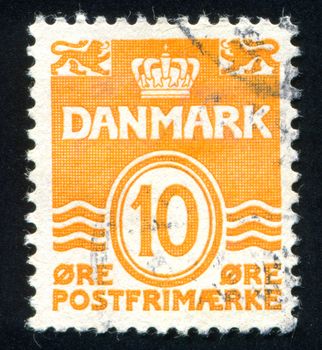 DENMARK - CIRCA 1961: stamp printed by Denmark, shows three wavy and symbol, circa 1961