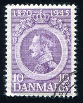 DENMARK - CIRCA 1945: stamp printed by Denmark, shows Christian X, circa 1945