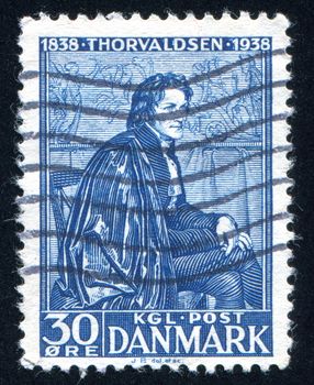 DENMARK - CIRCA 1938: stamp printed by Denmark, shows Bertel Thorvaldsen, circa 1938