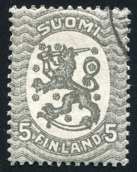 FINLAND - CIRCA 1929: stamp printed by Finland, shows Coat of arms of Finland, circa 1929