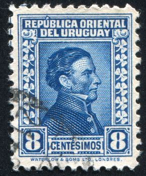URUGUAY - CIRCA 1928: stamp printed by Uruguay, shows Jose Gervasio Artigas, circa 1928