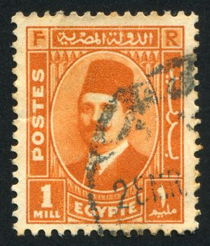EGYPT - CIRCA 1936: stamp printed by Egypt, shows King Fuad, circa 1936.