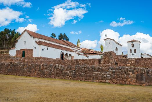 Chincheros town in the peruvian Andes at Cuzco Peru