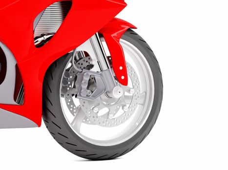 High resolution image. 3d rendered illustration. Motor bike detail.