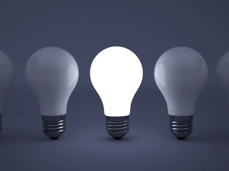 High resolution image. 3d rendered illustration. Light bulb symbol.