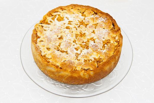 Whole round tasty apple pie