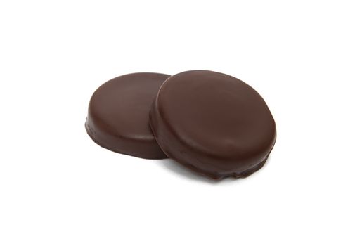 Chocolates isolated on the white background