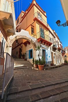 urban view in Carloforte, small town in San Pietro Island, Sardinia, Italy